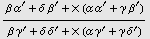 (β α^' + δ β^' + x (α α^' + γ β^'))/(β γ^' + δ δ^' + x (α γ^' + γ δ^'))