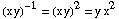 (x y)^(-1) = (x y)^2 = y x^2