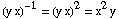 (y x)^(-1) = (y x)^2 = x^2 y