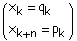(x  = q     )   k    k   x      = p   k + n    k