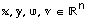, , ,  ∈ ^n
